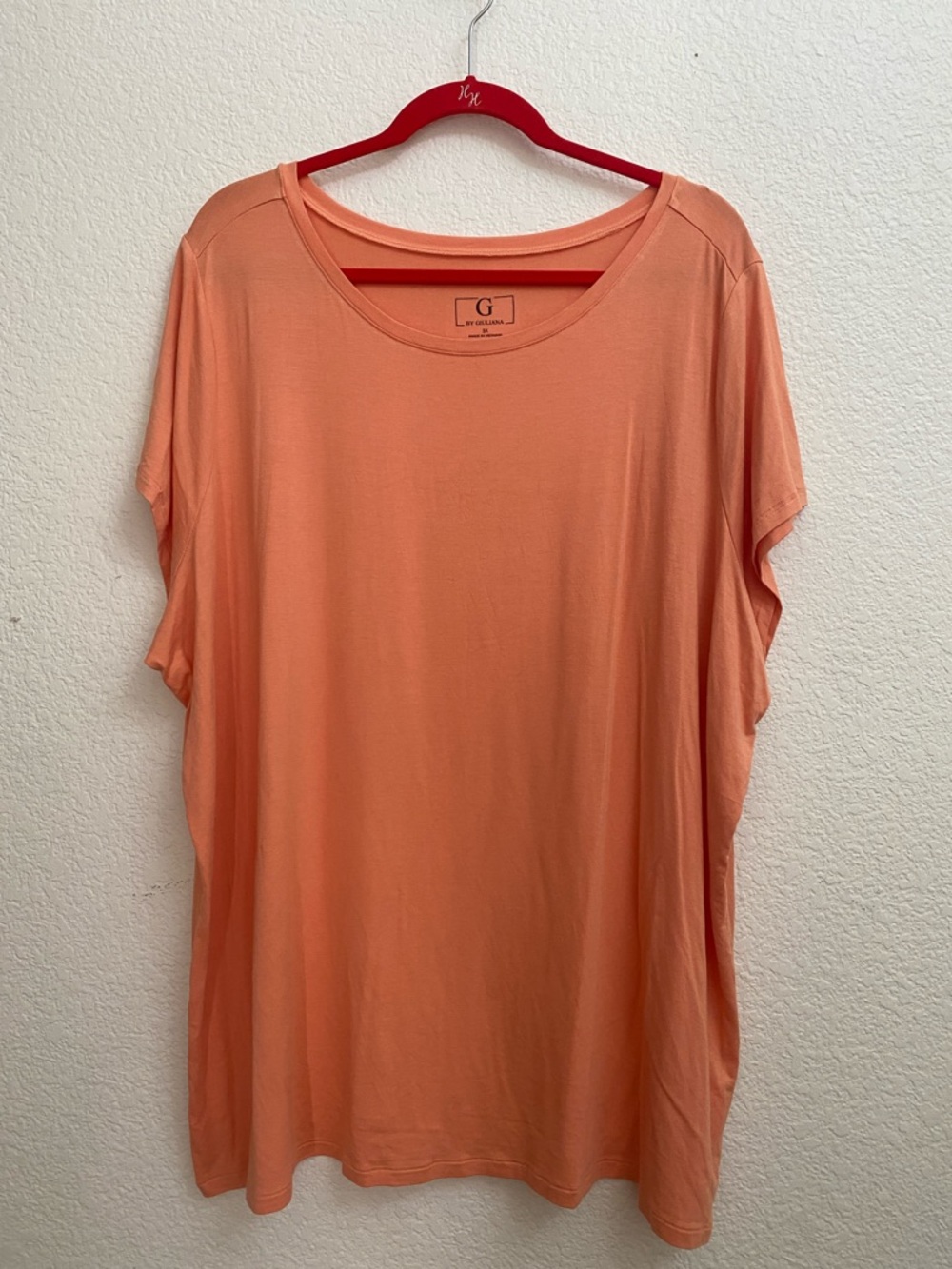 G by Giuliana 3X Peach Soft Knit Dolman Sleeve Top Plus Size